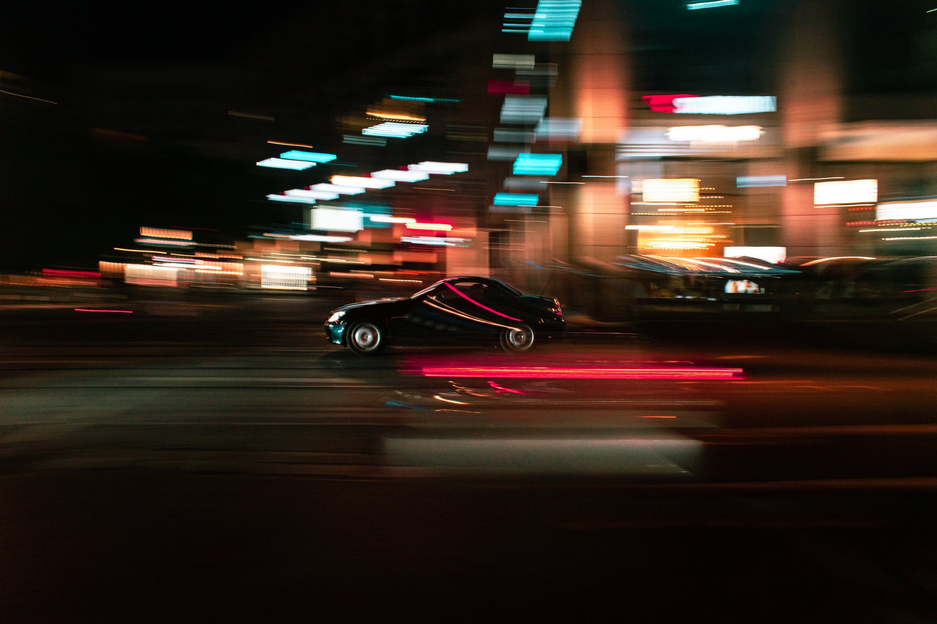 long exposure photo of a car
